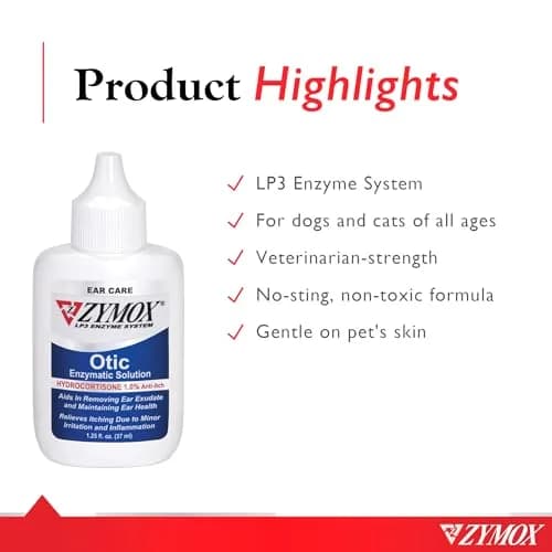 Zymox Otic Enzymatic Solution for Dogs and Cats with Hydrocortisone 37ml (1.25 Fl Oz) | Soothes Ear Infections & Itch Relief thumbnail 3