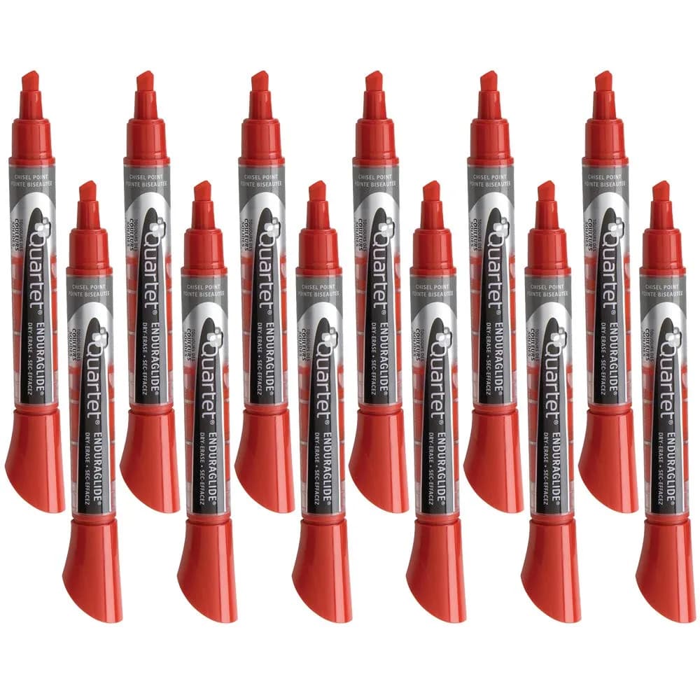 Quartet EnduraGlide Dry Erase Markers, Chisel Tip, Assorted Classic Colors, 12 Pack — Red / Chisel Tip