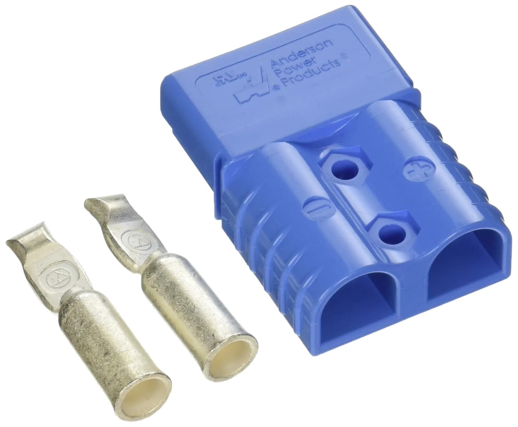 Install Bay SB120 Large Gauge Anderson Connector 4 Gauge Blue, Each | Heavy-Duty 12V Quick-Disconnect Plug — Blue/Silver
