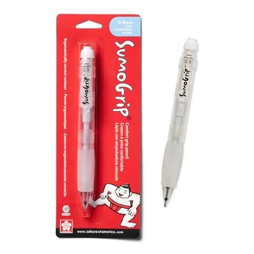 SAKURA SumoGrip Mechanical Pencil 0.9mm Clear | Comfortable Ergonomic Grip for Students thumbnail 1