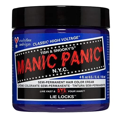 MANIC PANIC Classic Lie Locks Semi Permanent Hair Color 4oz | Vibrant Indigo Purple for Women & Men, Lasts 4-6 Weeks, Vegan & Cruelty-Free thumbnail 1
