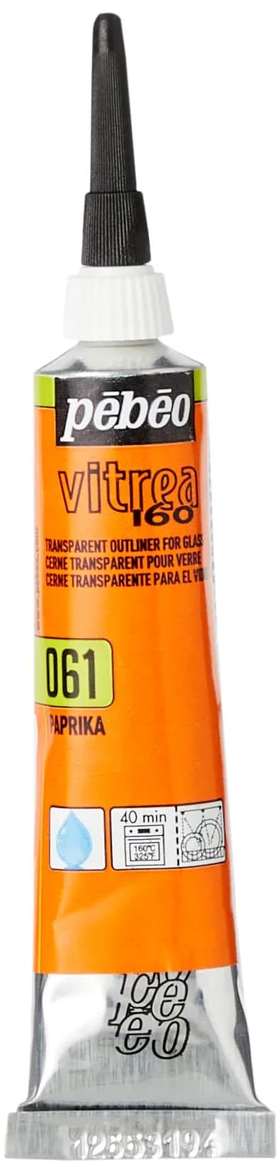 Pebeo Vitrea 160 Glass Paint Outliner 20 ml Tube - Paprika | Opaque, Water-Based Relief Effects - main product image