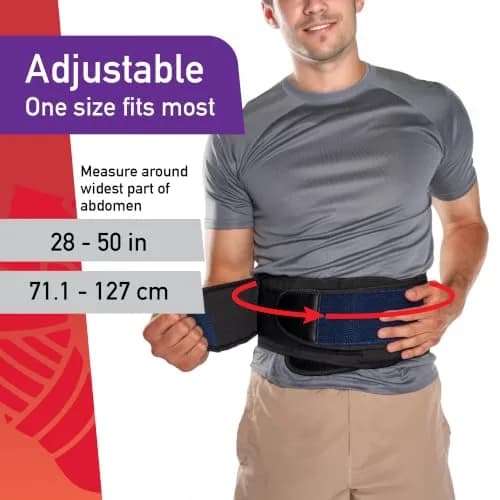 MUELLER Lumbar Back Brace with Removable Compression Pad, 71-127 cm (28-50") | Targeted Compression for Back Pain Relief thumbnail 5