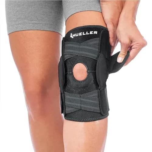 MUELLER Self Adjusting Hinged Knee Brace for Men & Women | Support & Pain Relief, Black, One Size (12"-20") thumbnail 1