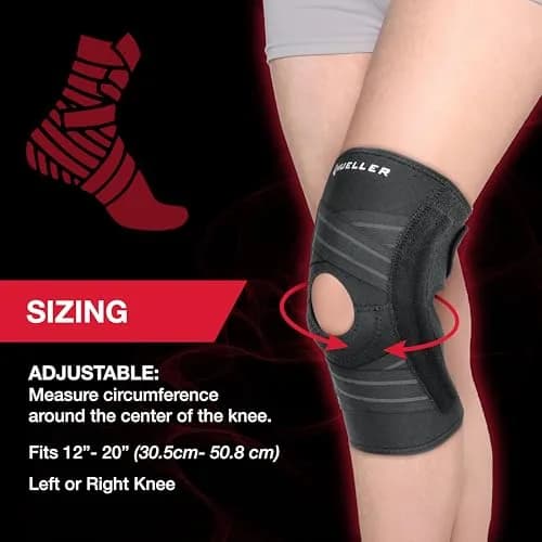 MUELLER Self Adjusting Knee Brace Black One Size | Orthopedic Brace for Arthritis, Sprains thumbnail 4
