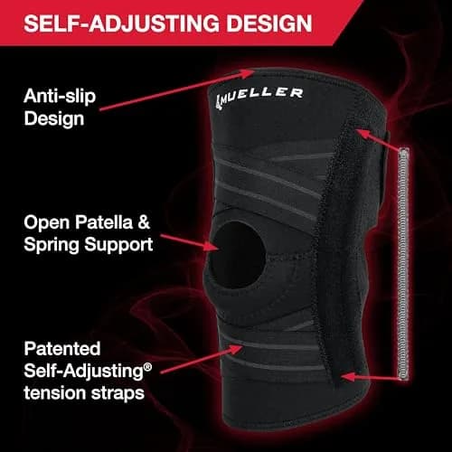 MUELLER Self Adjusting Knee Brace Black One Size | Orthopedic Brace for Arthritis, Sprains thumbnail 5