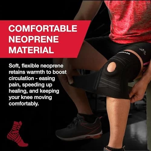 MUELLER Self Adjusting Knee Brace Black One Size | Orthopedic Brace for Arthritis, Sprains thumbnail 2