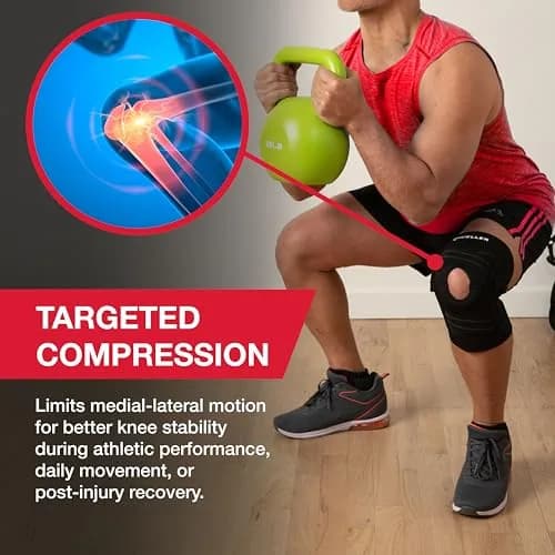 MUELLER Self Adjusting Knee Brace Black One Size | Orthopedic Brace for Arthritis, Sprains thumbnail 3