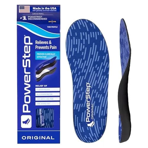 PowerStep Original Insoles, Arch Pain Relief Orthotics, Support for Plantar Fasciitis, Mild Pronation, Made in the USA (Men's 7-7.5, Women's 9-9.5) | Foot & Arch Support thumbnail 1