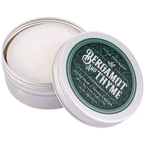 Pre de Provence Bergamot & Thyme Men's Shave Soap in Tin 150g (5.3 oz) | Shea Butter Enriched for Smooth Skin thumbnail 3
