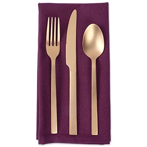 DII Solid Cotton Napkins 51cm (20") x 51cm (20") | Set of 6 BlackBerry Napkins for Formal & Casual Dining thumbnail 5