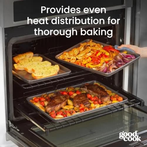 GoodCook 3-Piece Nonstick Baking Sheet Set | Heavy Gauge Steel, Even Heat, Dishwasher Safe thumbnail 6