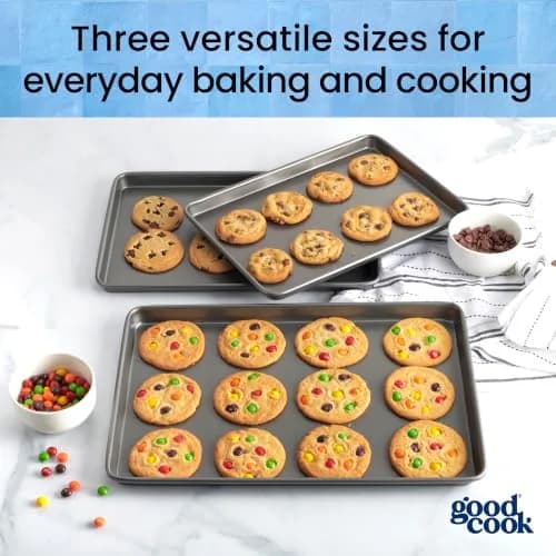 GoodCook 3-Piece Nonstick Baking Sheet Set | Heavy Gauge Steel, Even Heat, Dishwasher Safe thumbnail 3