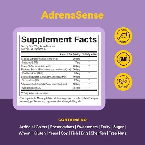 Natural Factors WomenSense AdrenaSense | Herbal Stress & Adrenal Support, Vegan, 60 Capsules thumbnail 4
