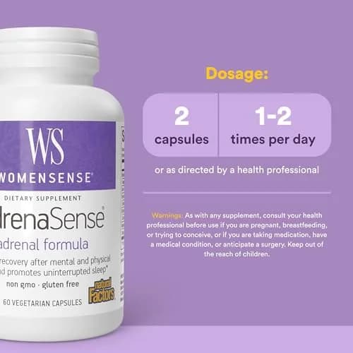 Natural Factors WomenSense AdrenaSense | Herbal Stress & Adrenal Support, Vegan, 60 Capsules thumbnail 3
