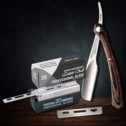 Feather Artist Club Professional Razor Blades 20 Count | Triple-Ground Platinum Coated Edges for Barbers & Men's Grooming thumbnail 4