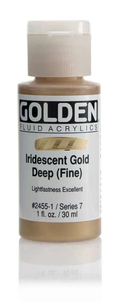 GOLDEN Fluid Acrylics Iridescent Gold Deep 29.57ml (1 fl. oz.) | Professional Artist Paint — Gold