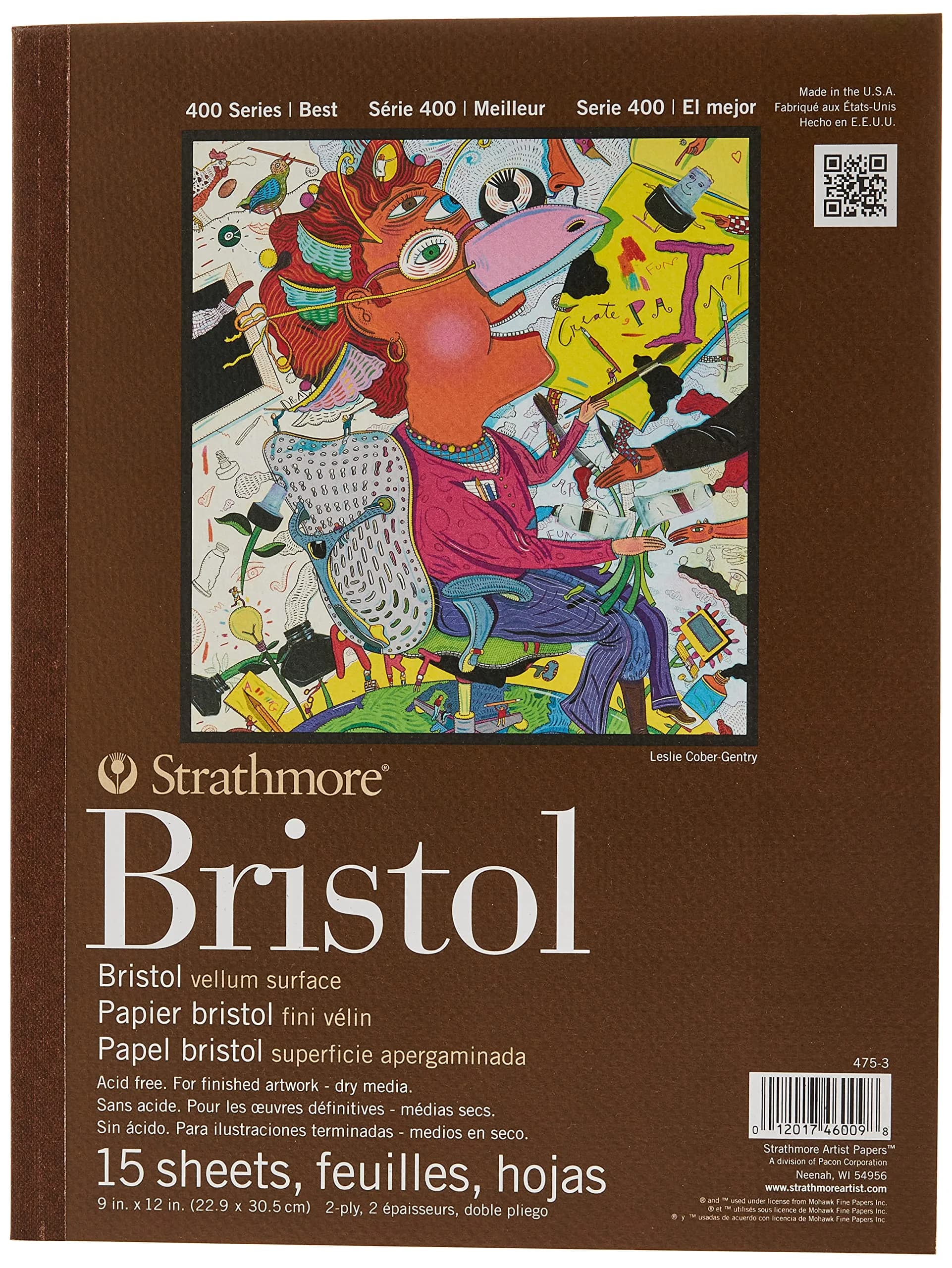 Strathmore 475-3 400 Series Bristol Vellum 9"x12" 15 Sheets | Artist-Preferred Heavyweight Art Paper - main product image