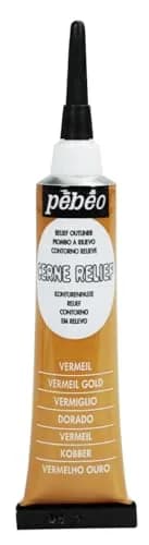 Pebeo Vitrail Cerne Relief Dimensional Paint Vermeil Gold 20ml (0.68 Fl Oz) | ASTM D-4236 Certified thumbnail 1