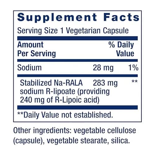 Life Extension Super R-Lipoic Acid, 240 mg | Active R-Form Antioxidant for Cellular Support, 60 Capsules thumbnail 2