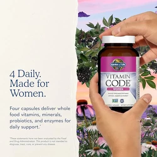 Garden of Life Vitamin Code Women's Multivitamin 120 Capsules | Gluten-Free, Whole Food Support thumbnail 7