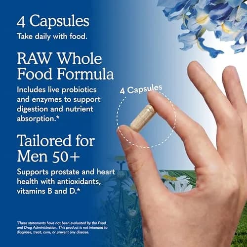Garden of Life Vitamin Code Men 50 & Wiser Multivitamin 120 Capsules thumbnail 5