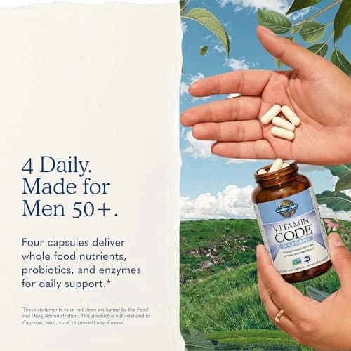Garden of Life Vitamin Code Men 50 & Wiser Multivitamin 120 Capsules thumbnail 7