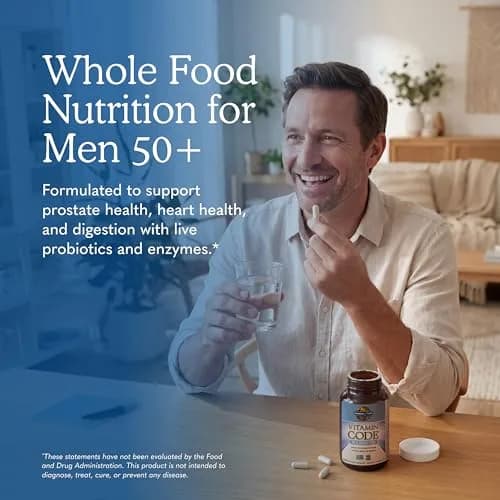 Garden of Life Vitamin Code Men 50 & Wiser Multivitamin 120 Capsules thumbnail 2
