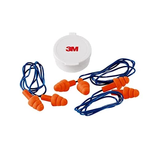 3M Corded Reusable Earplugs 3 Pair (Pack of 1) | NRR 25 dB Noise Reduction for Construction & Work thumbnail 1