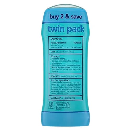 Degree Shower Clean Antiperspirant Deodorant Stick 2.6 oz Twin Pack | 48-Hour Freshness for Women thumbnail 2