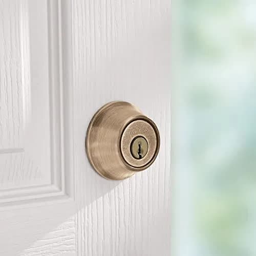 Kwikset 660 Deadbolt Lock Antique Brass 3.38cm (1.33in) | BHMA Grade 3 Certified Security thumbnail 4