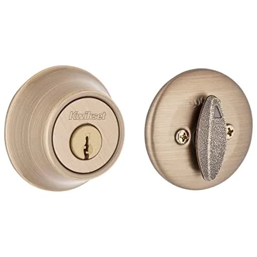 Kwikset 660 Deadbolt Lock Antique Brass 3.38cm (1.33in) | BHMA Grade 3 Certified Security thumbnail 3