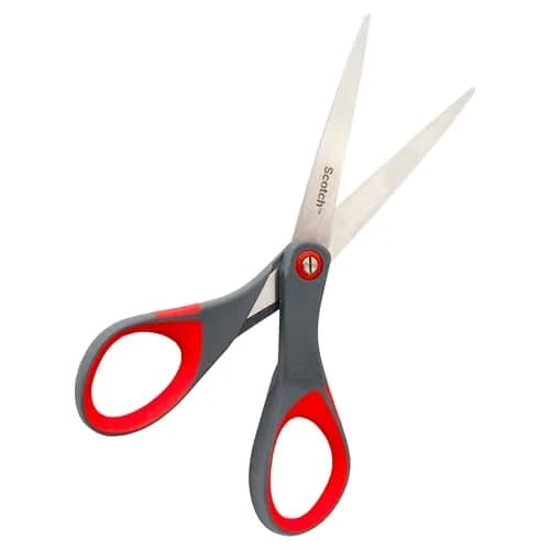 Scotch 7" Precision Scissors, Grey/Red Handle | Sharp Stainless Steel Blades for Everyday Use thumbnail 7