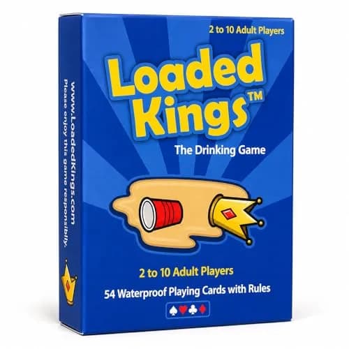 Loaded Kings Waterproof Drinking Card Game for Adults – Kings Cup Party | 54 Cards, Plastic thumbnail 1