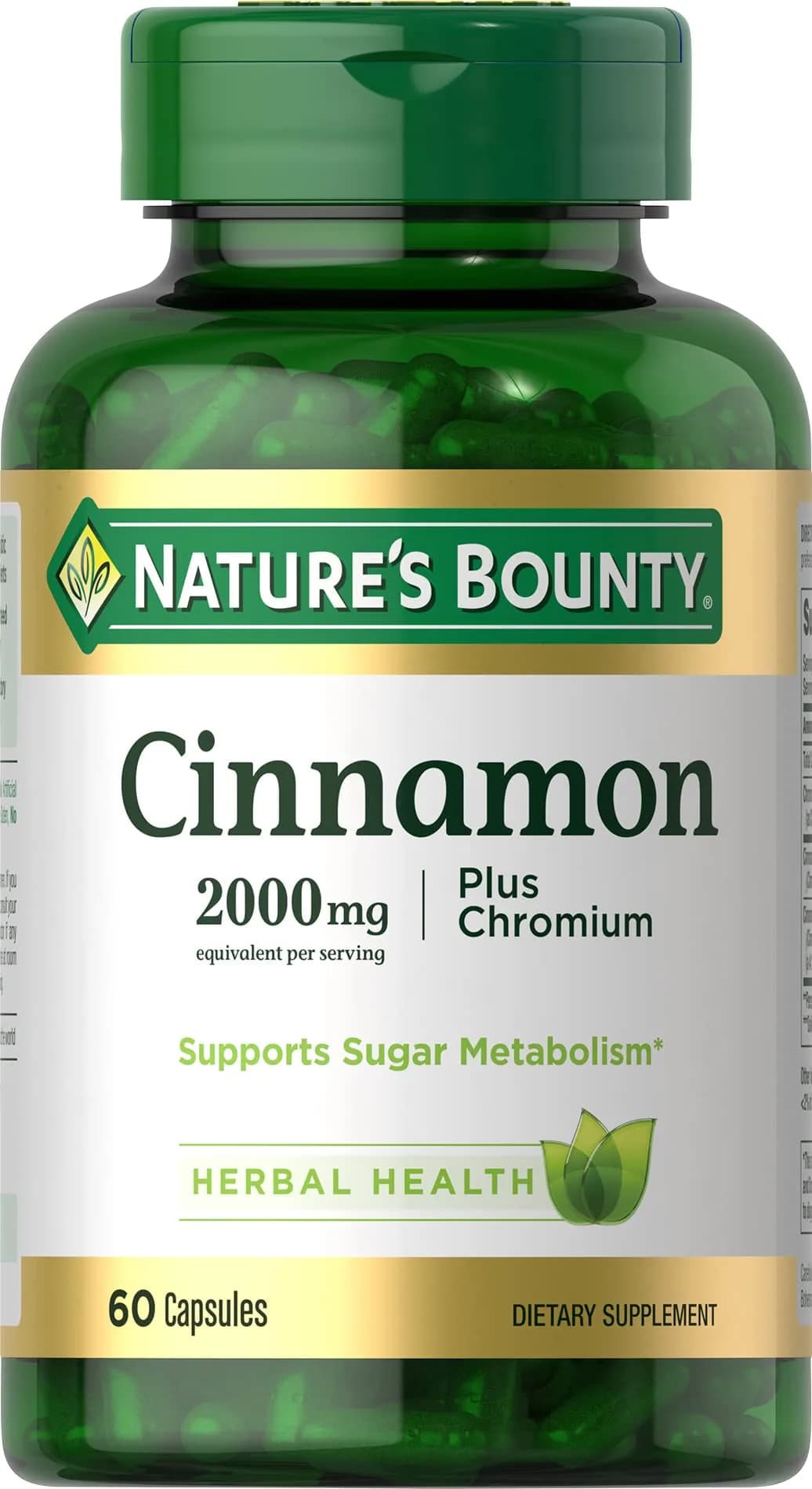 Nature's Bounty Cinnamon Plus Chromium Capsules 60 Count | Supports Sugar Metabolism - main product image