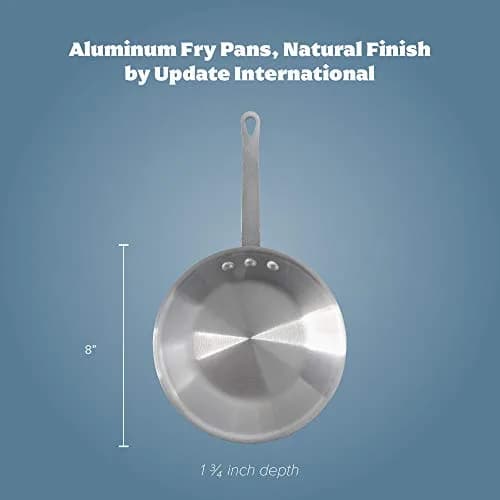 Update International 8 Inch Aluminum Frying Pan | NSF Certified, Natural Finish, Commercial Grade thumbnail 2