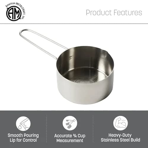 American Metalcraft MCW75 3/4 Stainless Steel Measuring Cup | Precise, Durable & Easy-Grip thumbnail 3