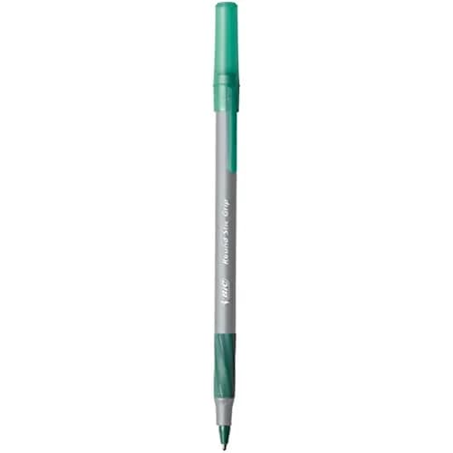 BIC Round Stic Grip Xtra-Comfort Medium Ball Point Pen, Green, 12-Pack | Smooth Ink Flow Writing Instrument thumbnail 2