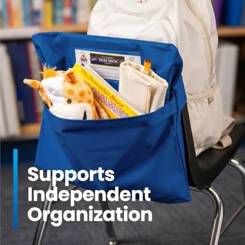 Seat Sack Student Chair Storage Pocket - 15" | Durable Classroom Organizer for Student Desks thumbnail 5