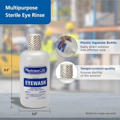PhysiciansCare Eye Wash Solution 32oz | Sterile Buffered Isotonic Eye Rinse for Relief thumbnail 2