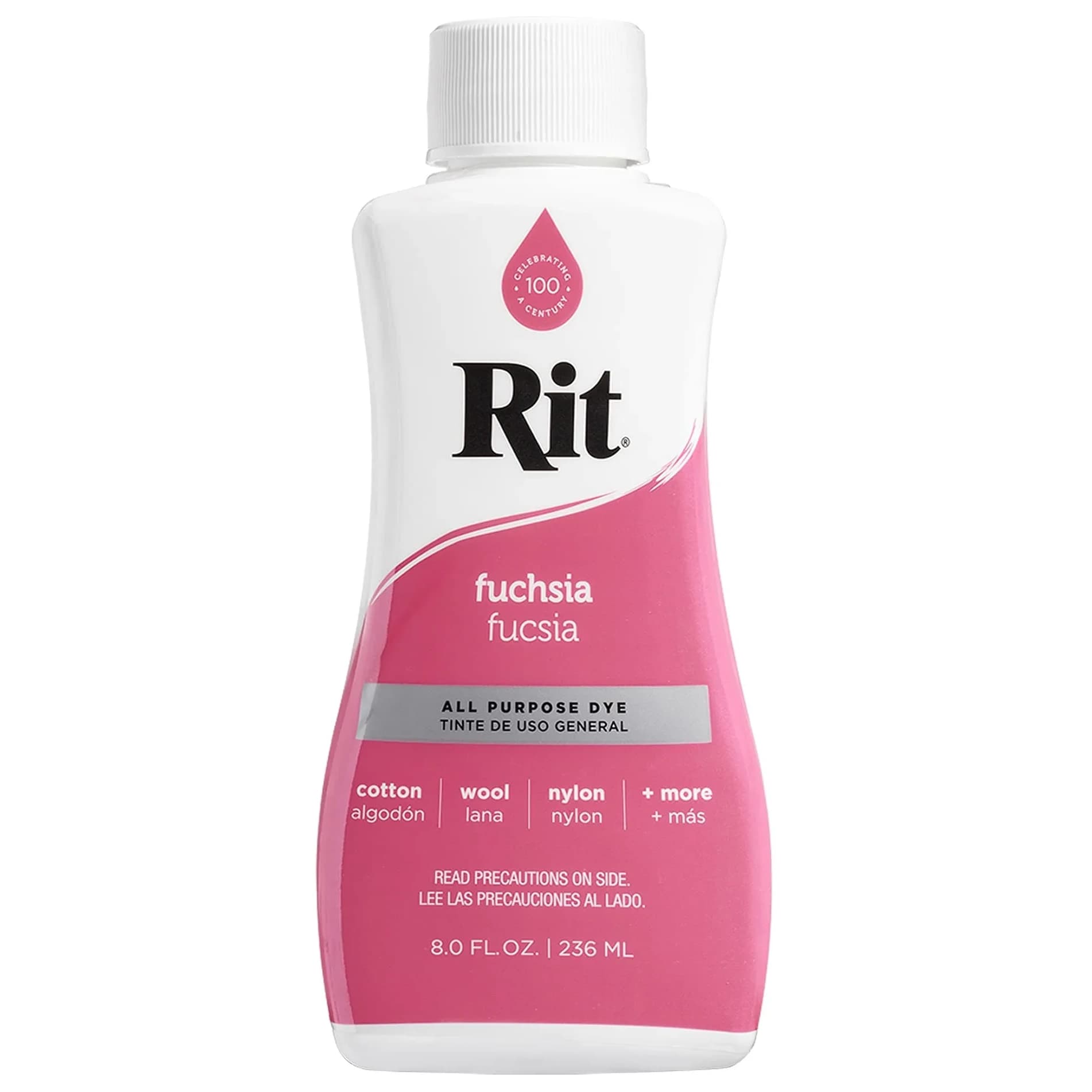 Rit All-Purpose Liquid Dye, Denim Blue 236ml (8 Fl Oz) | Vibrant Color for Natural Fabrics — Fuchsia