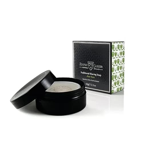 Edwin Jagger Aloe Vera Shaving Soap 65g Travel Tub | Sensitive Skin Friendly, Natural Ingredients thumbnail 1