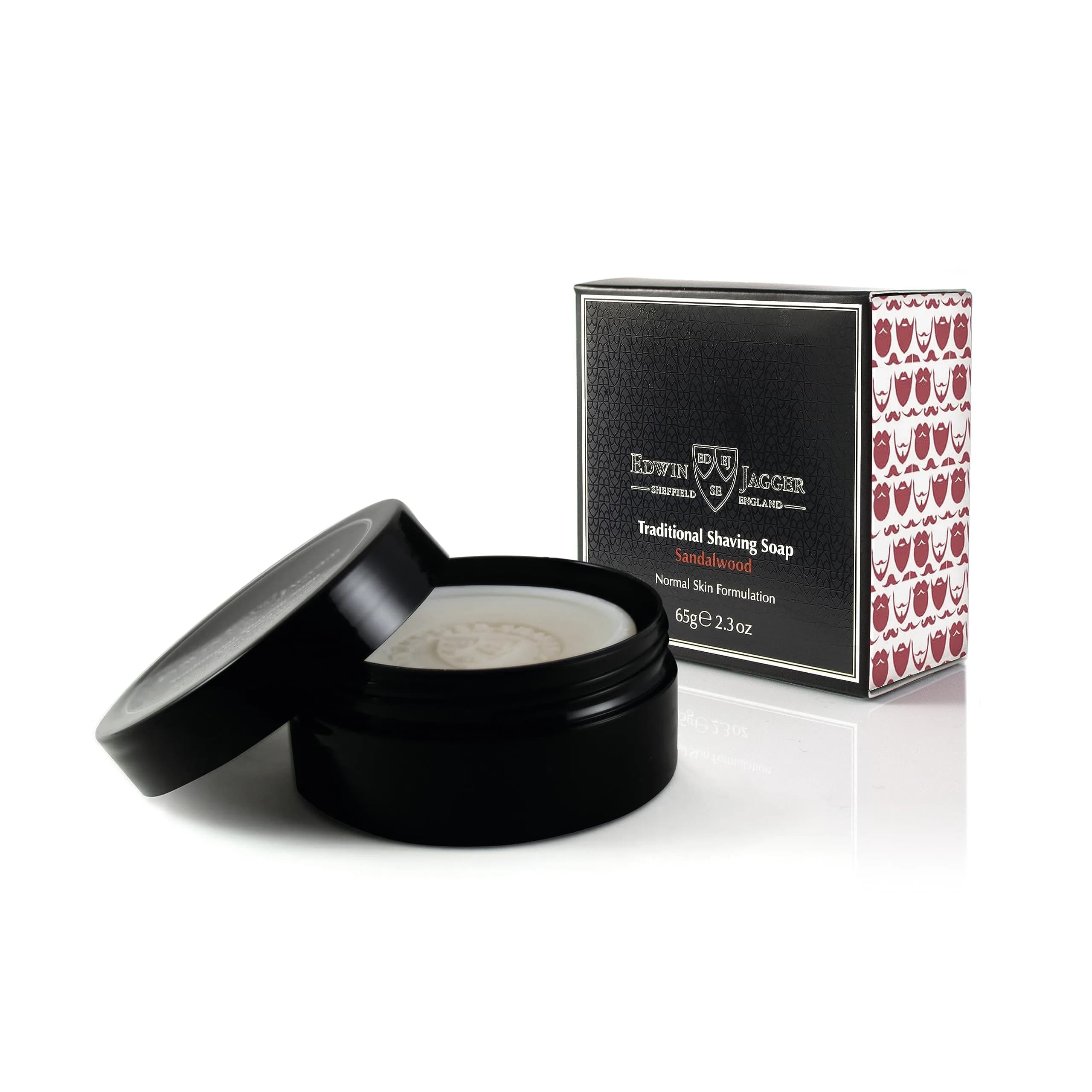 Edwin Jagger Sandalwood Shaving Soap 65g | Natural, Travel-Friendly, Paraben-Free - main product image
