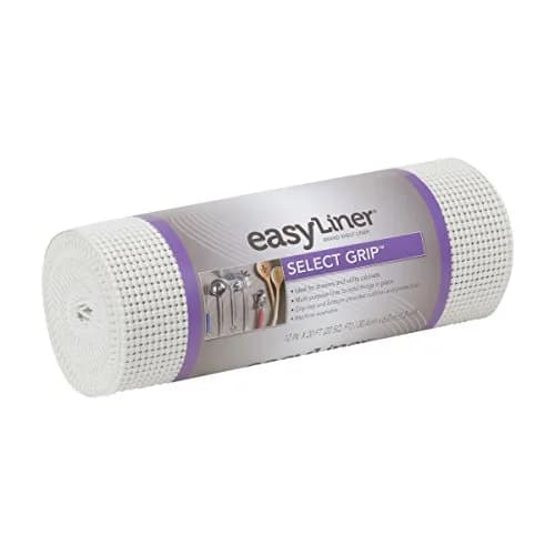 Duck Non-Adhesive Shelf Liner Select Grip EasyLiner, 12-inch x 20 Feet, White | Protects surfaces & keeps items in place thumbnail 1