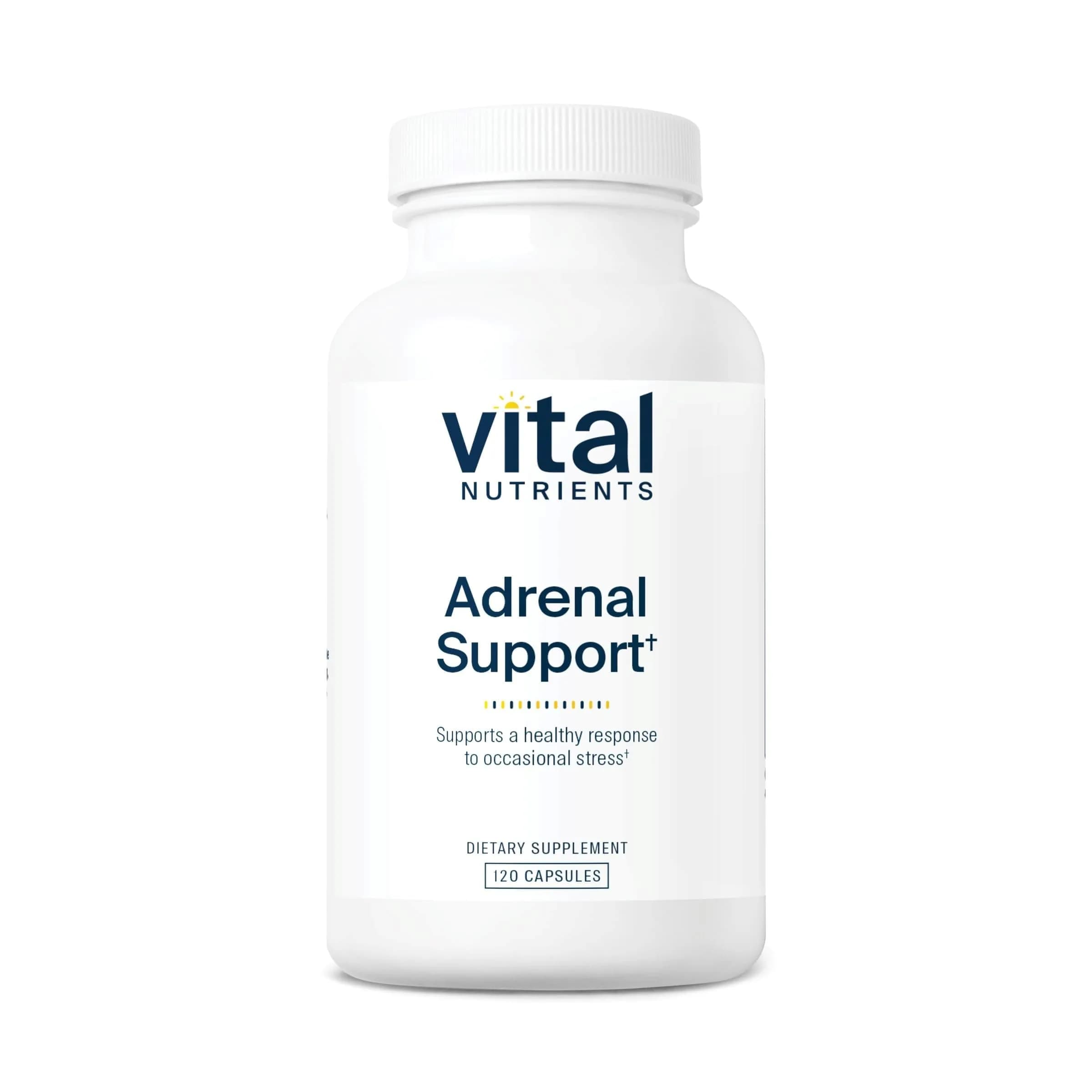 Vital Nutrients Adrenal Support for Gland Function, 120 Capsules | Supports Stress & Energy, Made in USA - main product image