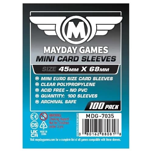 Mayday Games Mini Card Sleeve 45 mm x 68 mm | Precise Fit for Mini Cards, Archival Safe, 100 Sleeves thumbnail 1