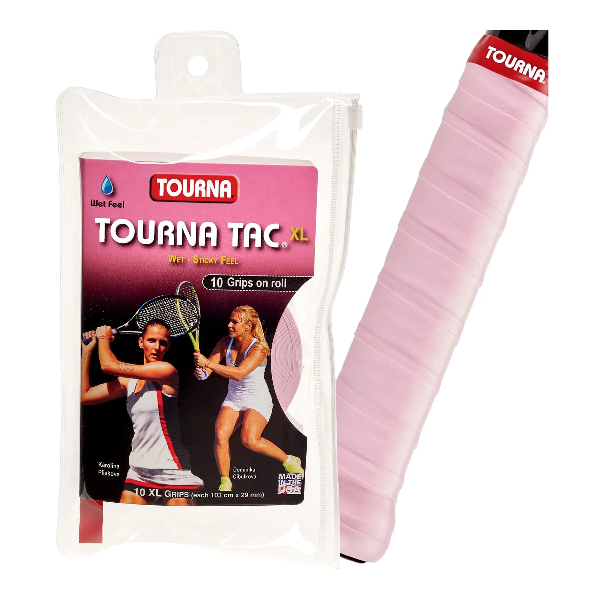 Tourna Tac Tacky Feel Tennis Grip 10 Pack X-Large Pink | Superior Sweat Absorption — Pink