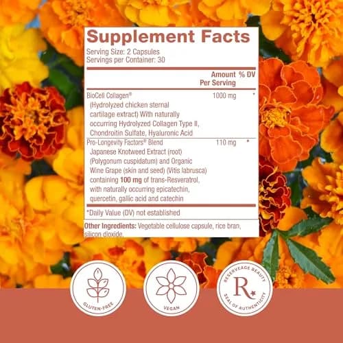 Reserveage Nutrition Collagen Booster, 60 Capsules | Supports Skin & Joints, Gluten-Free, Non-GMO thumbnail 2