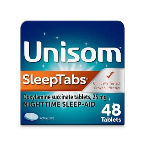 Unisom SleepTabs Nighttime Sleep Aid Tablets for Adults, 48-Count | Non-Habit-Forming Sleep Support thumbnail 1