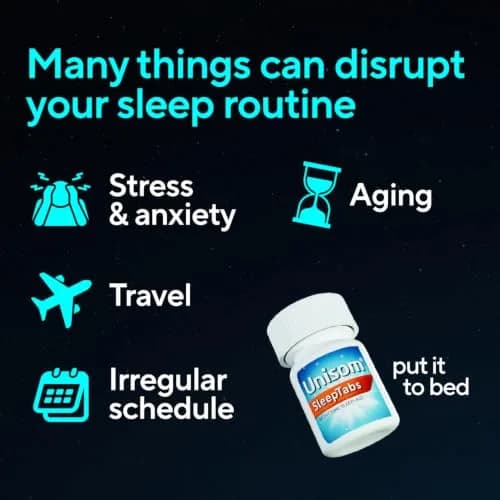 Unisom SleepTabs Nighttime Sleep Aid Tablets for Adults, 48-Count | Non-Habit-Forming Sleep Support thumbnail 5